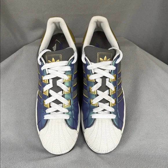 Adidas Superstar Shoes in Purple, White, and Gold - Picture 6 of 9